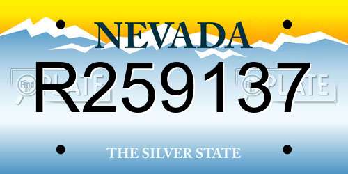 R259137 Nevada License Plate