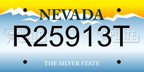 R25913T Nevada License Plate