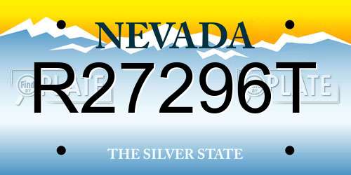 R27296T Nevada License Plate