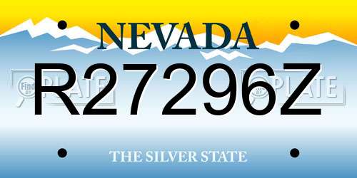 R27296Z Nevada License Plate