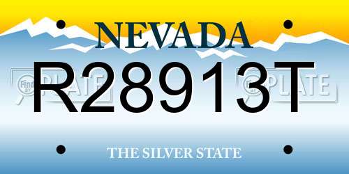 R28913T Nevada License Plate