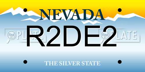 R2DE2 Nevada License Plate