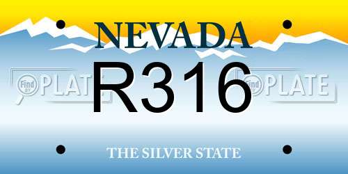 R316 Nevada License Plate