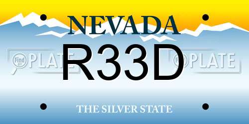 R33D Nevada License Plate