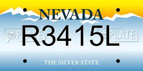 R3415L Nevada License Plate