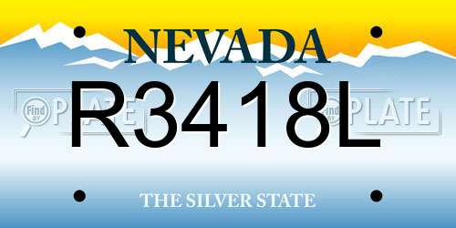 R3418L Nevada License Plate