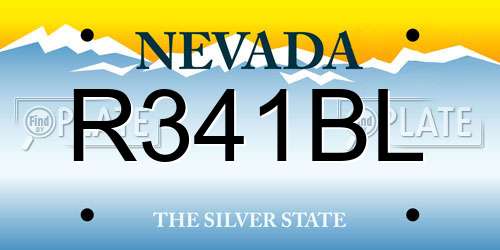 R341BL Nevada License Plate