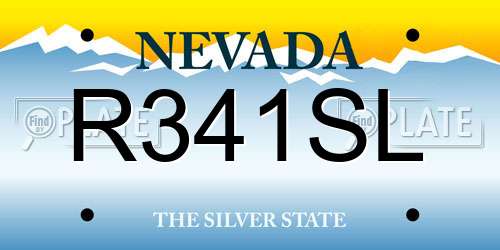 R341SL Nevada License Plate