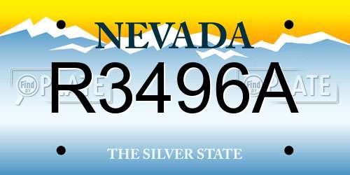 R3496A Nevada License Plate