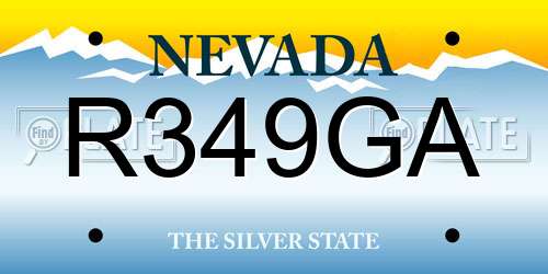 R349GA Nevada License Plate