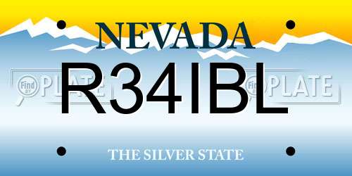 R34IBL Nevada License Plate