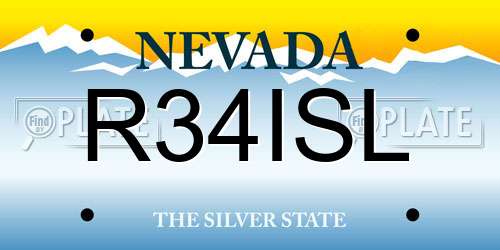 R34ISL Nevada License Plate