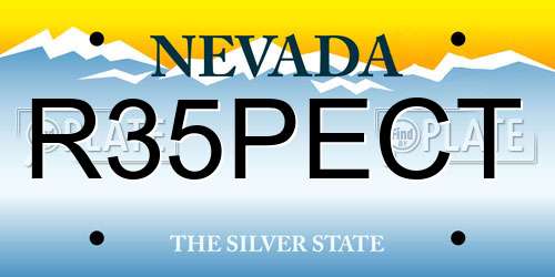 R35PECT Nevada License Plate