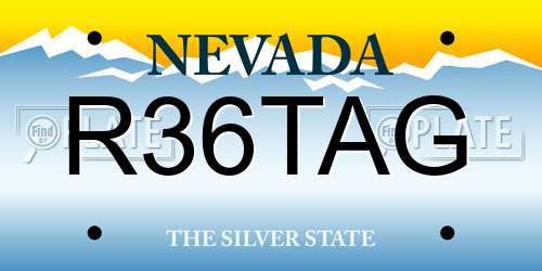 R36TAG Nevada License Plate