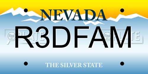R3DFAM Nevada License Plate