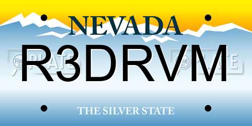 R3DRVM Nevada License Plate