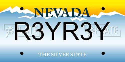 R3YR3Y Nevada License Plate