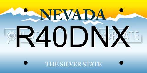 R40DNX Nevada License Plate