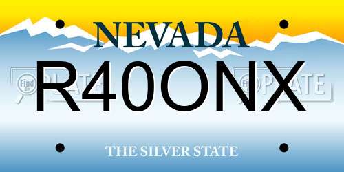 R40ONX Nevada License Plate