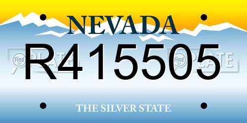 R415505 Nevada License Plate