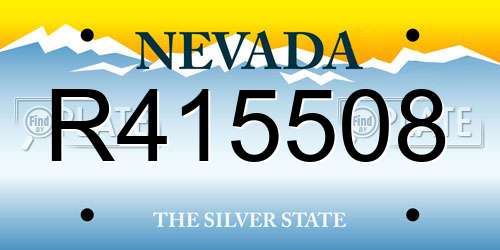 R415508 Nevada License Plate