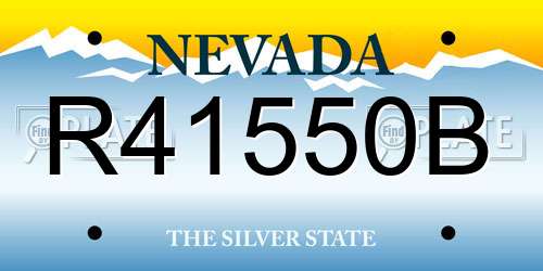 R41550B Nevada License Plate