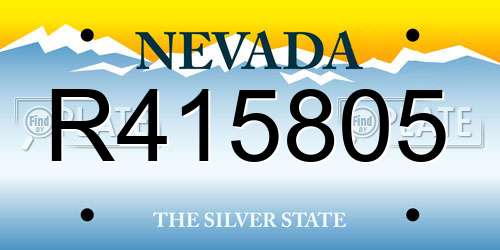 R415805 Nevada License Plate
