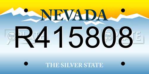 R415808 Nevada License Plate