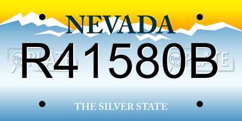 R41580B Nevada License Plate