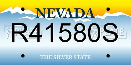 R41580S Nevada License Plate