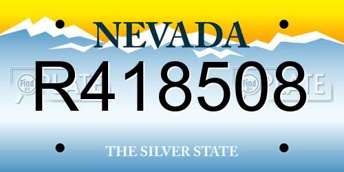 R418508 Nevada License Plate