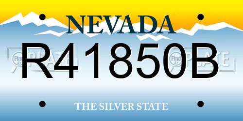 R41850B Nevada License Plate