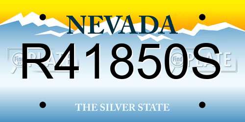 R41850S Nevada License Plate
