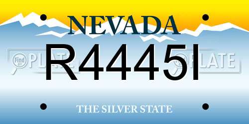 R4445I Nevada License Plate