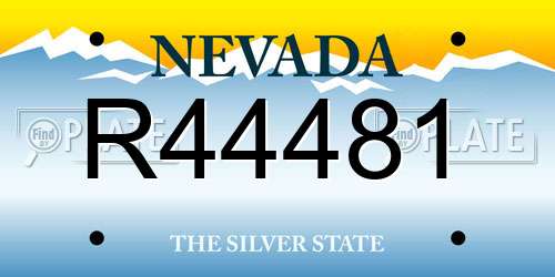R44481 Nevada License Plate