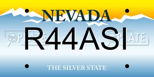 R44ASI Nevada License Plate