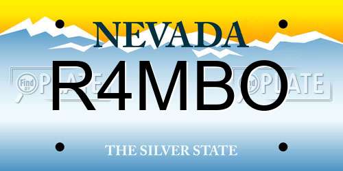 R4MBO Nevada License Plate