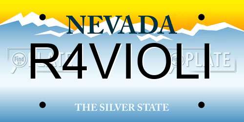 R4VIOLI Nevada License Plate