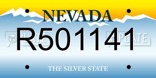 R501141 Nevada License Plate