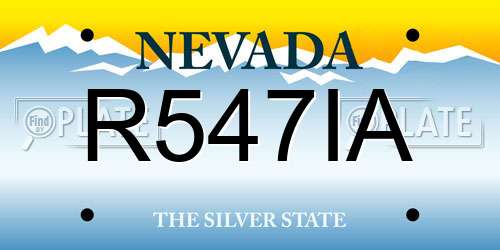 R547IA Nevada License Plate
