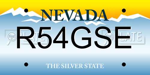 R54GSE Nevada License Plate
