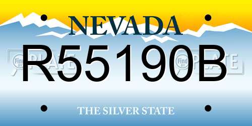 R55190B Nevada License Plate