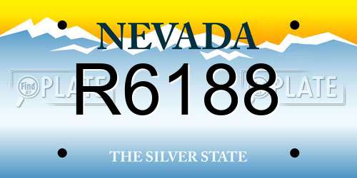R6188 Nevada License Plate