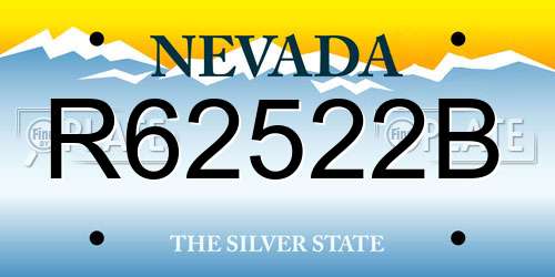 R62522B Nevada License Plate