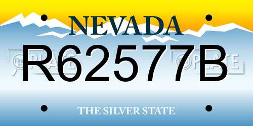R62577B Nevada License Plate