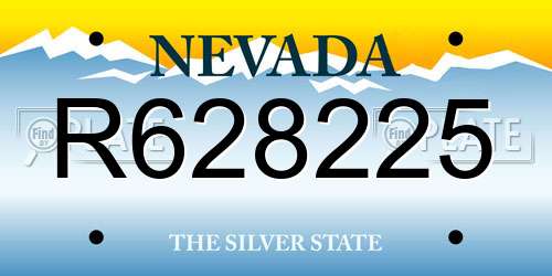 R628225 Nevada License Plate