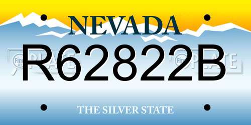 R62822B Nevada License Plate