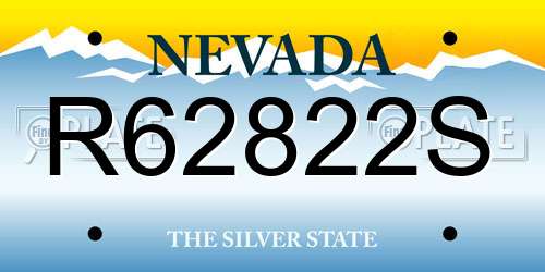 R62822S Nevada License Plate