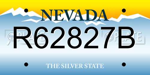 R62827B Nevada License Plate