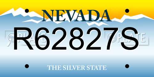 R62827S Nevada License Plate